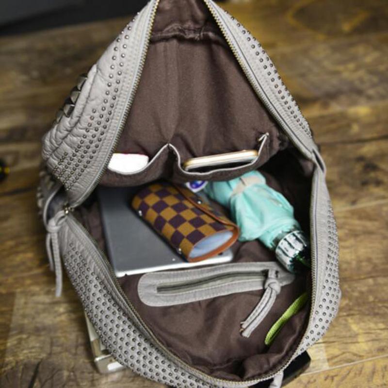 Backpack 2021 Fashion Women Backpacks Washed Leather Lady Girls Travel Bags Rivet Student School Bag