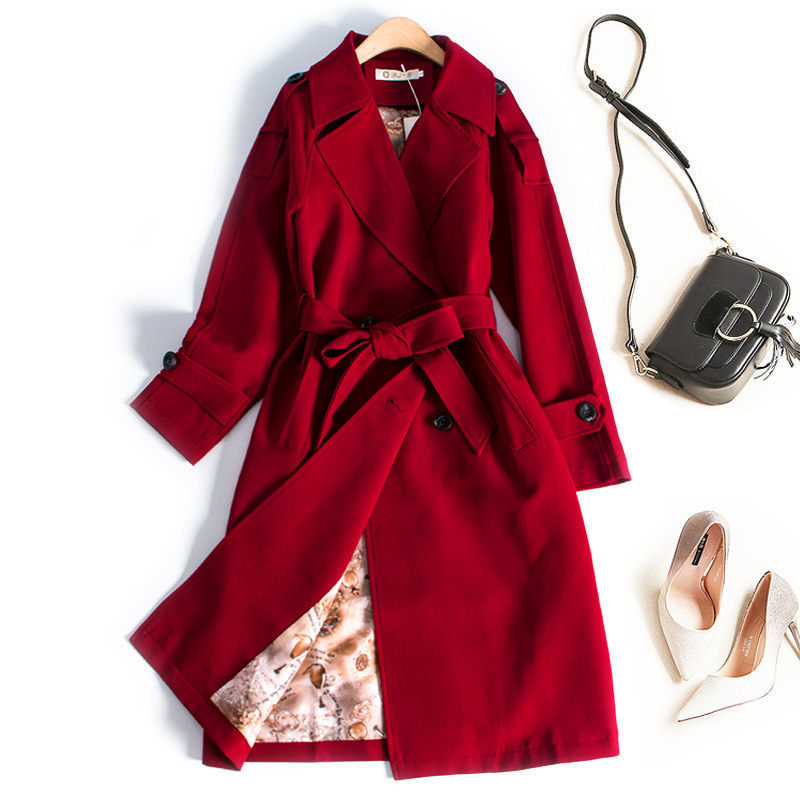 Women Trench Coat 2020 Spring Autumn Fashion Plus Size Slim Long Sleeve Chic Double-Breasted Long Windbreaker Female Outwear 765 T200828