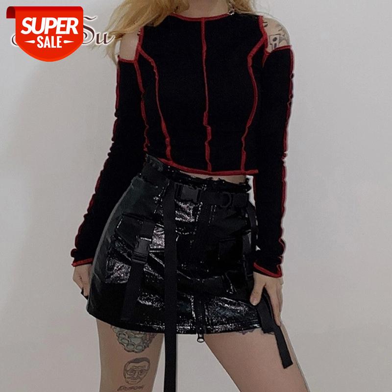 ArtSu Off Shoulder Crop Tops Tee Punk Style Long Sleeve Shirt Women Black T-shirts Fashion Patchwork Stitch Streetwear TS52272 #zI8Q, White
ArtSu Off Shoulder Crop Tops Tee Punk Style Long Sleeve Shirt Women Black T-shirts Fashion Patchwork Stitch Streetwear TS52272 #zI8Q, White