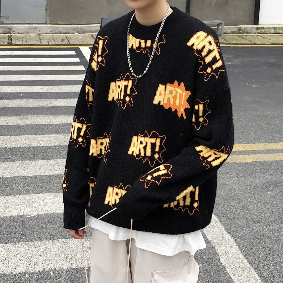 Privathinker Autumn Winter Men's Sweater Casual Graphic Printed Pullovers Clothing Woman Korean Streetwear Woman Sweaters 201224