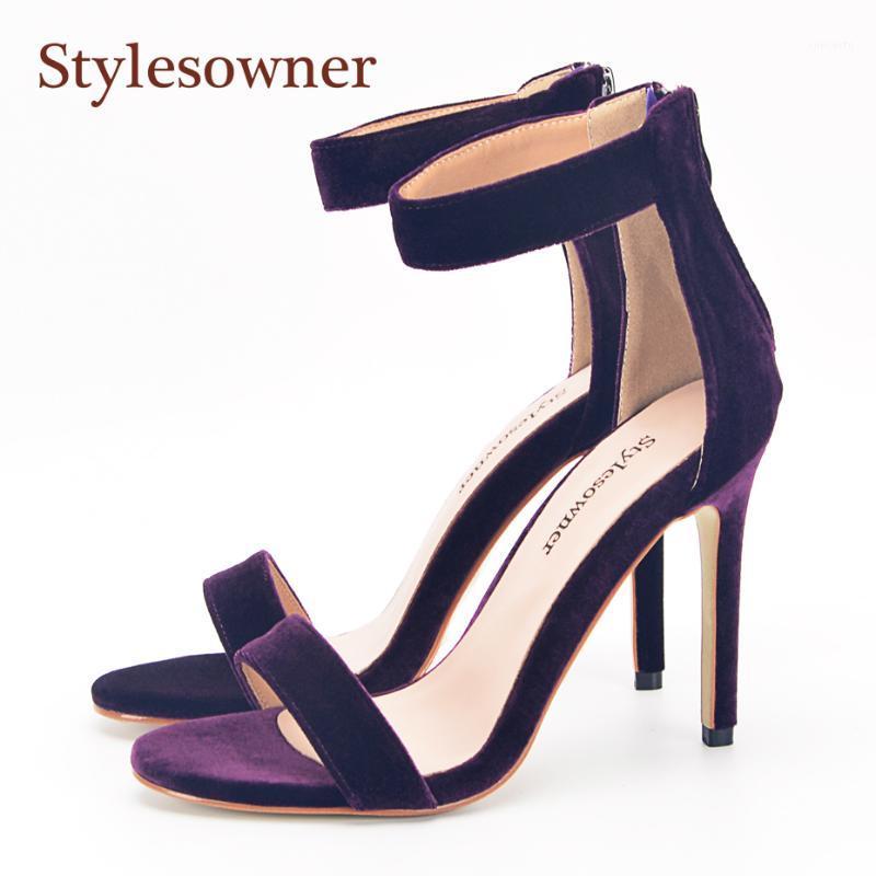Stylesowner Rich Purple Velvet Lady Summer Sandal Open Toe One Strap Real Leather 11cm Thin Heel Elegant lady Shoe1, 11cm heel
Stylesowner Rich Purple Velvet Lady Summer Sandal Open Toe One Strap Real Leather 11cm Thin Heel Elegant lady Shoe1, 11cm heel