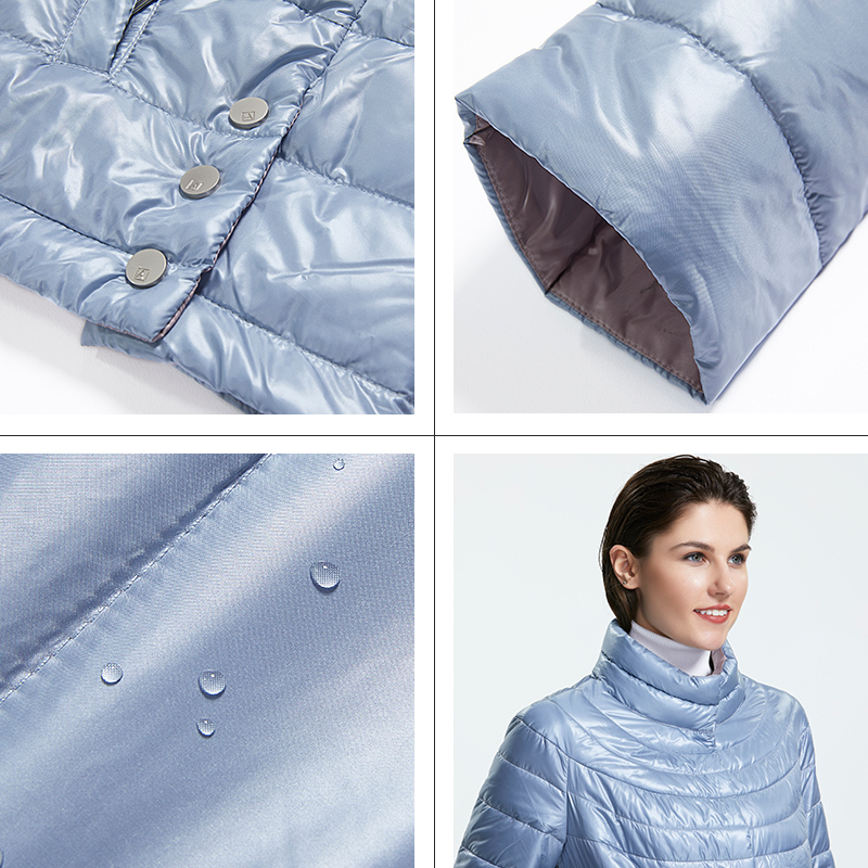 Astrid Autumn new arrival top blue plus size stand collar short style park with snap button autumn jacket women AM-1999 201217