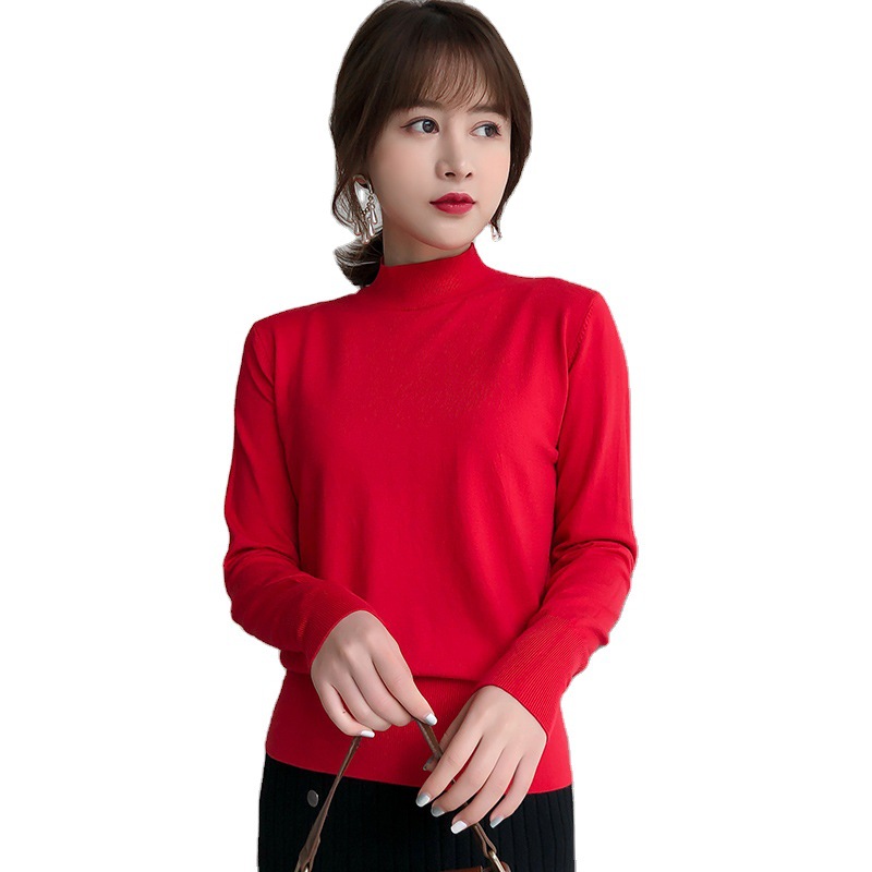 Slim basic half high neck long sleeve bottoming shirt women thin solid color sweater knit sweater women
Slim basic half high neck long sleeve bottoming shirt women thin solid color sweater knit sweater women