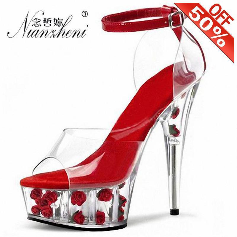 Sexy Fashion Red Crystal Sandals Shallow Buckle strap Lady shoes 15cm High heeled shoes Super Thin heels Thick platform Stripper1, Clear
Sexy Fashion Red Crystal Sandals Shallow Buckle strap Lady shoes 15cm High heeled shoes Super Thin heels Thick platform Stripper1, Clear