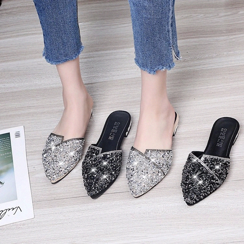 Rhinestone Slippers Woman Flip Flop Fashion Bling Pointed Women Shoes Outdoor Female Slides Beach Shoes Sandals Sapato Feminino #zy4A, Black
Rhinestone Slippers Woman Flip Flop Fashion Bling Pointed Women Shoes Outdoor Female Slides Beach Shoes Sandals Sapato Feminino #zy4A, Black