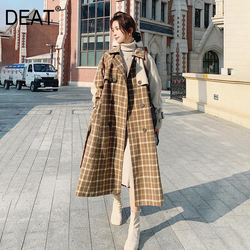 DEAT Woolen Coat Women Patchwork Plaid Hit Color England Style Full Sleeve Lapel Collar Thick 2020 New Winter Fashion TU923, As shown
DEAT Woolen Coat Women Patchwork Plaid Hit Color England Style Full Sleeve Lapel Collar Thick 2020 New Winter Fashion TU923, As shown