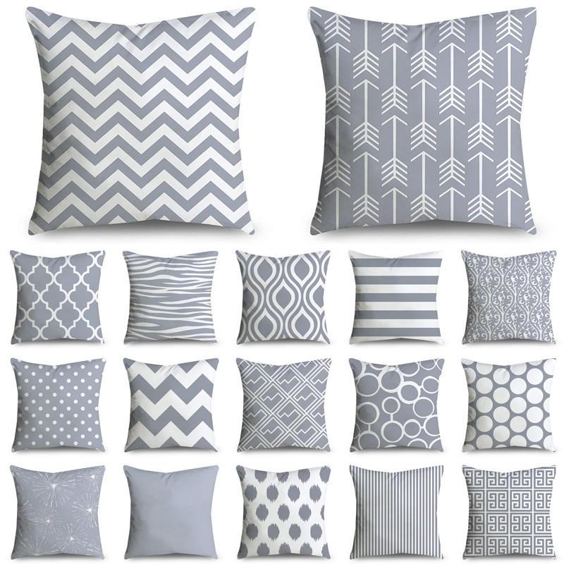 45*45cm Gray Striped Geometric Cushion Cover Polyester Pillowcase Cojines Decorativos Para Sofa Home Bedroom Sofa Decor 40814
45*45cm Gray Striped Geometric Cushion Cover Polyester Pillowcase Cojines Decorativos Para Sofa Home Bedroom Sofa Decor 40814