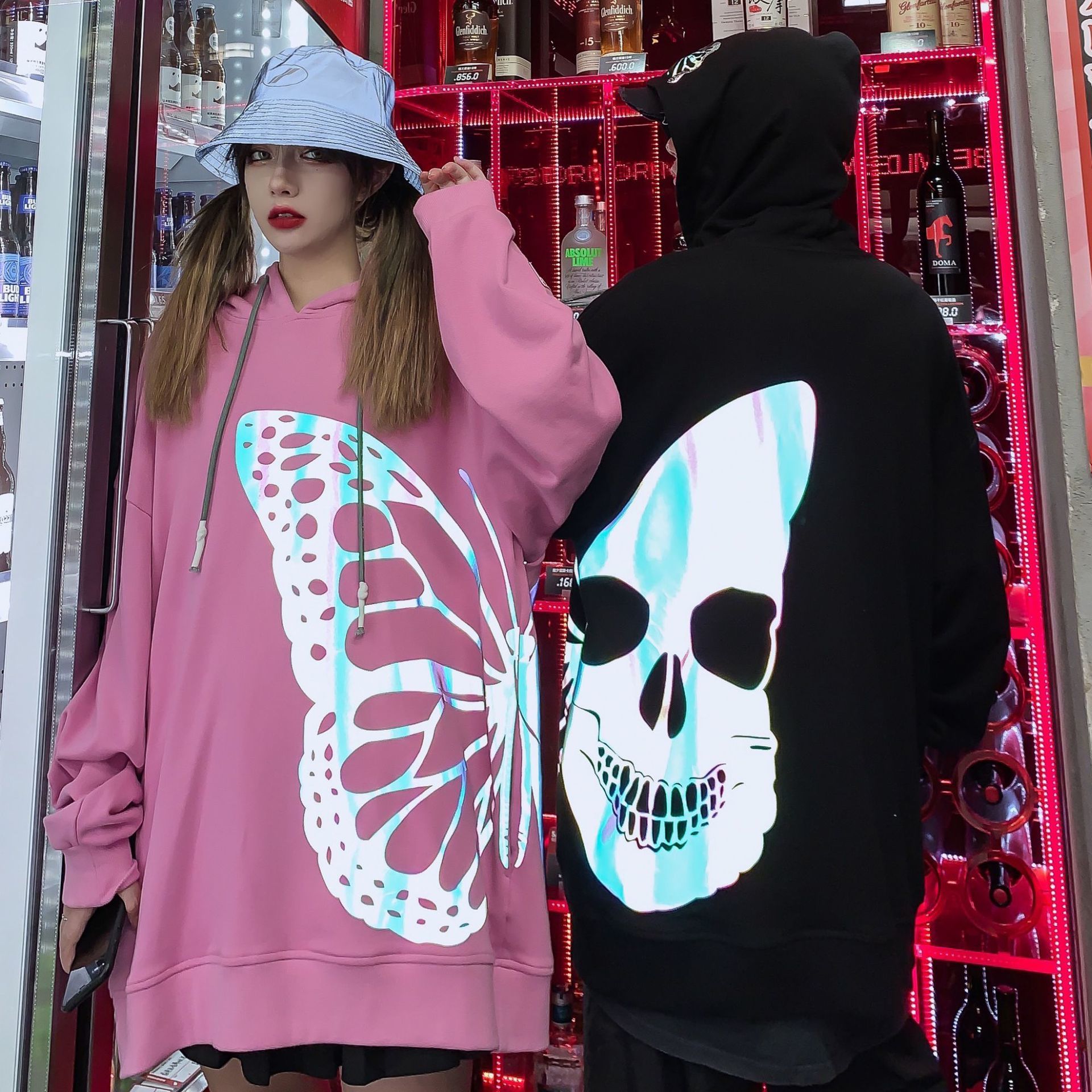 Laser Reflexive Colorful Skull Butterfly Fashion Male and Female National Hoodie Sweatshirt Jacket 4ovi, Pink
Laser Reflexive Colorful Skull Butterfly Fashion Male and Female National Hoodie Sweatshirt Jacket 4ovi, Pink