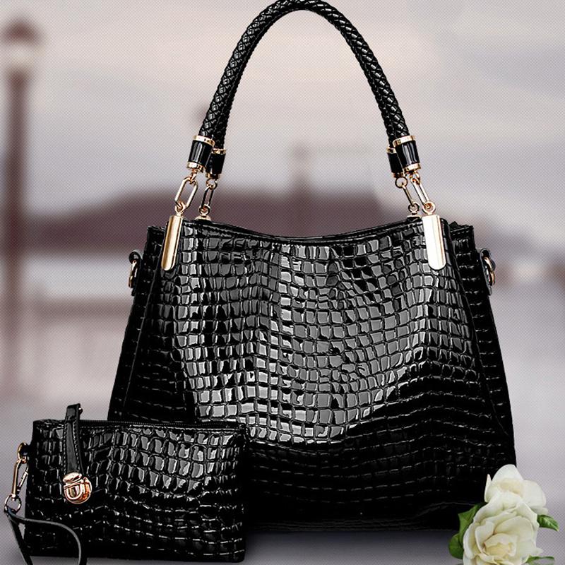 2Pcs Women luxury Handbag Zip Shoulder Bags For Women 2021 Soft Crocodile Pattern Leather Portable Shopping Totes bolso mujer, Black
2Pcs Women luxury Handbag Zip Shoulder Bags For Women 2021 Soft Crocodile Pattern Leather Portable Shopping Totes bolso mujer, Black