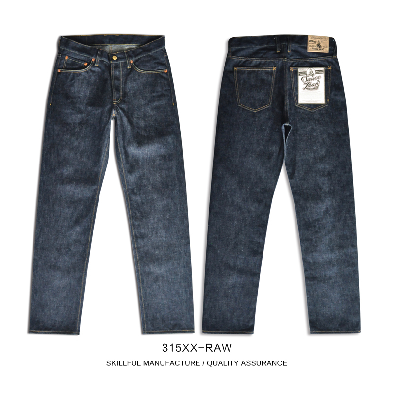 Saucezhan 315xx-raw Mens Taper Jean Heren Brand Raw Men Jeans Unsanforized Zelfkant Denim
Saucezhan 315xx-raw Mens Taper Jean Heren Brand Raw Men Jeans Unsanforized Zelfkant Denim
