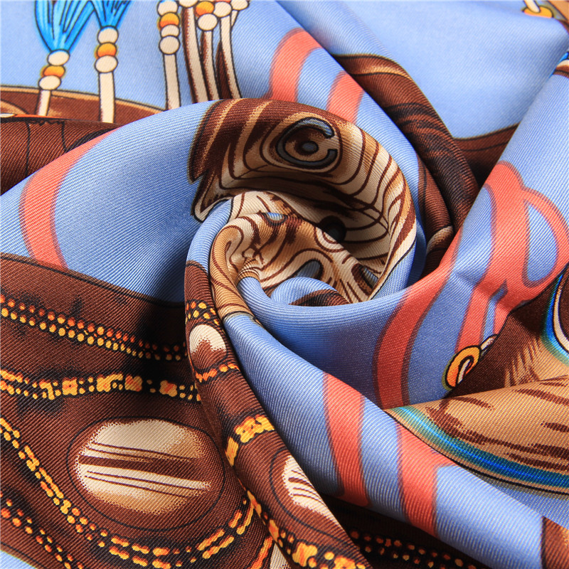 100% Silk Scarf 90*90 Square Shawl Double-Sided Hand Rolled Edge Wrap For Women Lady scarves