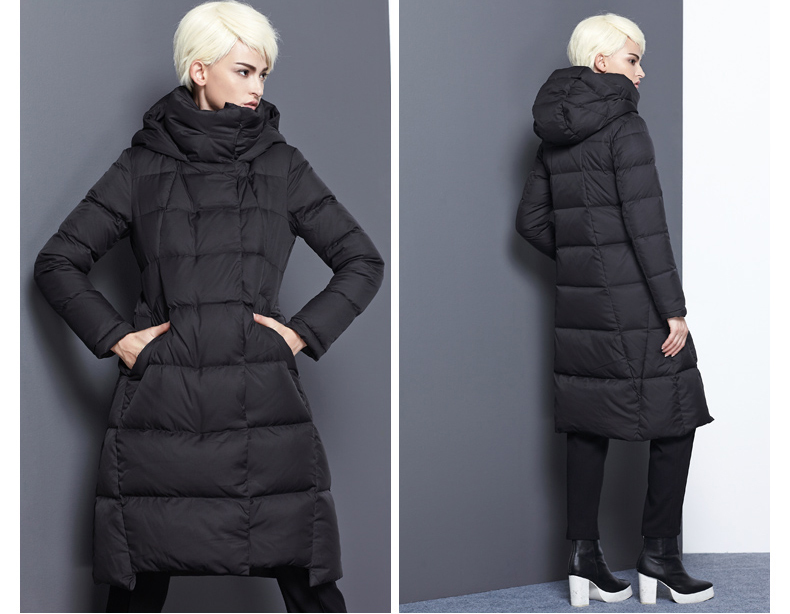 womens winter long puffer down jackets thick black navy blue red plus size warm winter down coats 201029