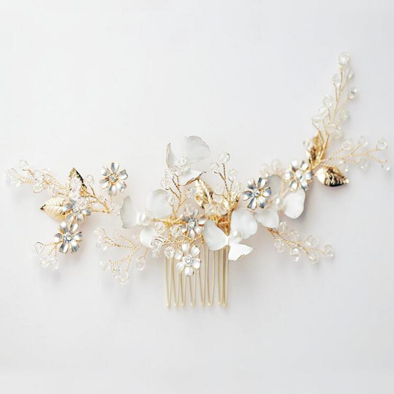 Hair Clips & Barrettes Bridal Accessories Wedding Jewelr Pearl Crystal Gold Enamel Leaves Flower Comb Headdress
Hair Clips & Barrettes Bridal Accessories Wedding Jewelr Pearl Crystal Gold Enamel Leaves Flower Comb Headdress