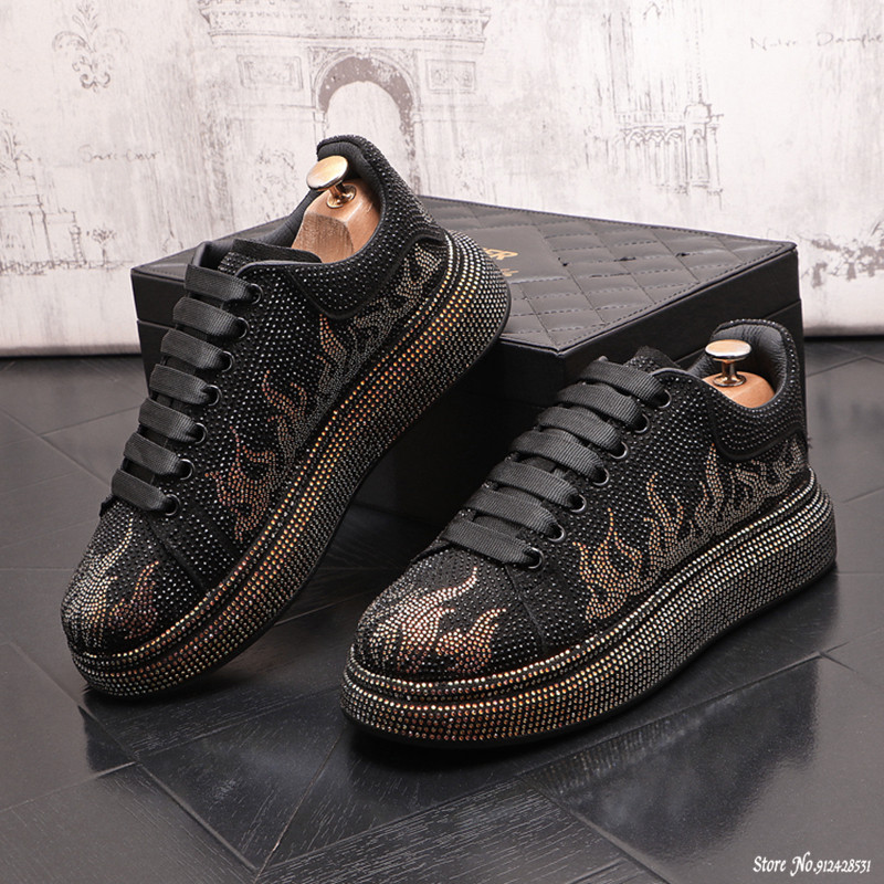 Luxury Designer Shoes New Rhinestone Charm Casual Shoes For Men Thick Bottom Flats Punk Rock Prom Loafers Male Walking Sneakers, A18
Luxury Designer Shoes New Rhinestone Charm Casual Shoes For Men Thick Bottom Flats Punk Rock Prom Loafers Male Walking Sneakers, A18