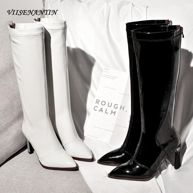 VIISENANTIN 2020 New Autumn Winter Fashion Boots Pointed Toe Pofiled Heel Patent Leather Boots Female High1, Plush short boots
VIISENANTIN 2020 New Autumn Winter Fashion Boots Pointed Toe Pofiled Heel Patent Leather Boots Female High1, Plush short boots