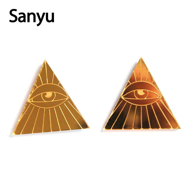 New Style Vintage Triangle Golden Mirror Surface Acrylic Stud Earrings Fashion Cool Eyes Geometric Party Earring Studs for Women
New Style Vintage Triangle Golden Mirror Surface Acrylic Stud Earrings Fashion Cool Eyes Geometric Party Earring Studs for Women