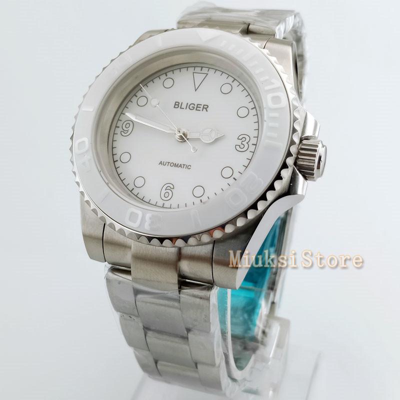 40mm Masculino Luminous Automatic Top Marque bracelet Montre Sport Relogio Luxe Hommes Date Horloge Montres Hommes, White bezel
40mm Masculino Luminous Automatic Top Marque bracelet Montre Sport Relogio Luxe Hommes Date Horloge Montres Hommes, White bezel