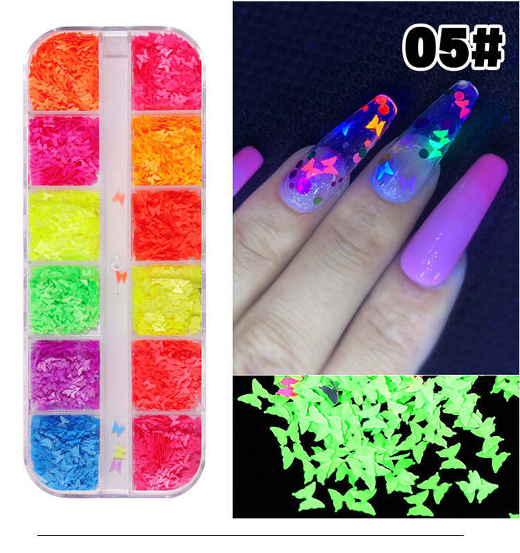 1 Case Nail Art Sequins Holographic Glitter Flakes Nail Art Paillette Nail Butterfly Sticker Autumn Design Maple Leaves Decal NAS007