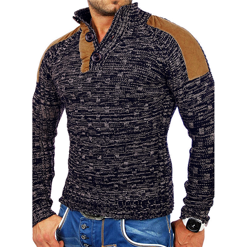 Men's Warm Pullover Sweaters with Buttons Oversized Knitted Wool Pullovers Jumpers Men Turtleneck New Men Clothing 201022
