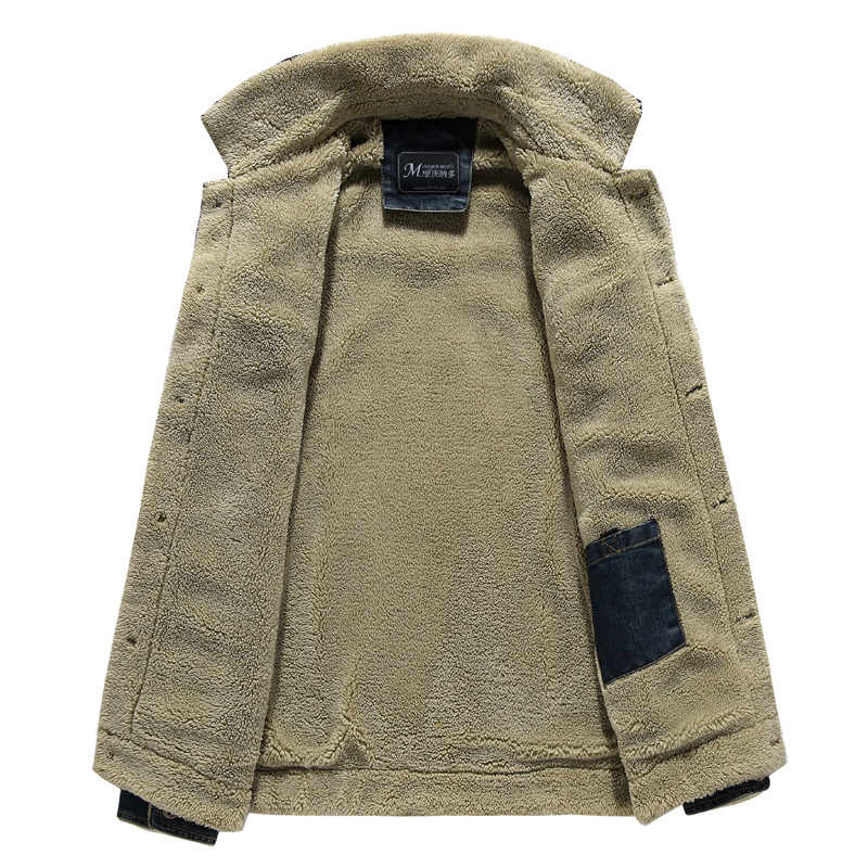 DARPHINKASA Winter Thickened Denim Jacket Men Streetwear Casual Warm Bomber Denim Jacket Fleece Fashion Jacket Men 201218