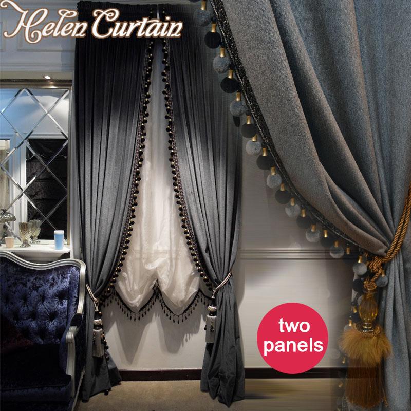 Helen Curtain Whole Luxury European Style Curtain Blackout Italian Velvet Valance Curtains For living Room 2 Panels Window 66, Gray
Helen Curtain Whole Luxury European Style Curtain Blackout Italian Velvet Valance Curtains For living Room 2 Panels Window 66, Gray