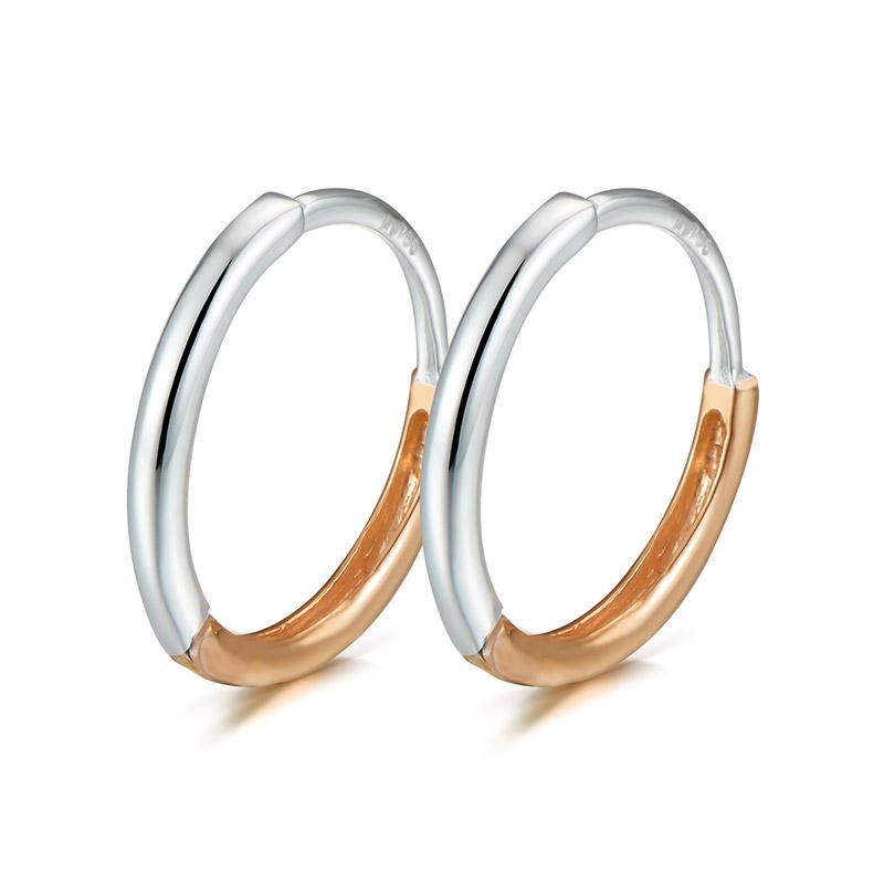 Solid 18K Multi-tone Gold Earrings Women AU750 Gold Small Circle HOOP Earrings P6259
Solid 18K Multi-tone Gold Earrings Women AU750 Gold Small Circle HOOP Earrings P6259