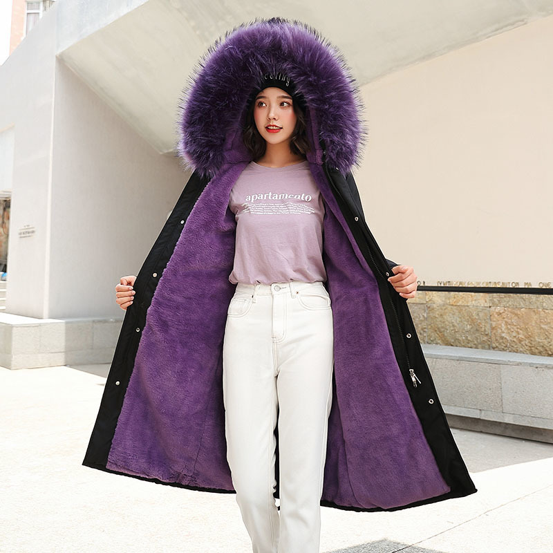 Winter Coats & Parkas new women coats hooded fur collar Slim long thick warm winter cotton coats snow 30 degree jackets 201019