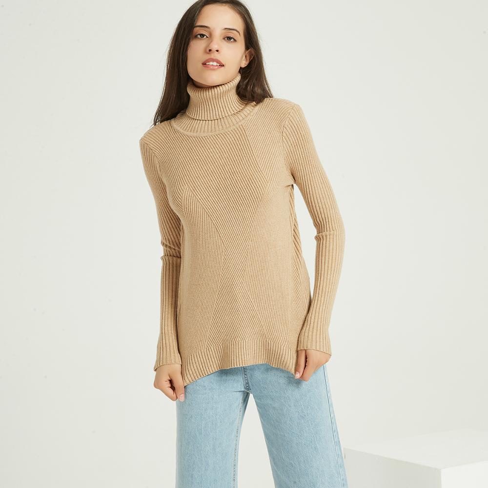 Wixra Basic Turtleneck Solid Autumn Winter Loose Sweater Pullovers Women Female Knitted Slim Long Sleeve Sweaters 201222