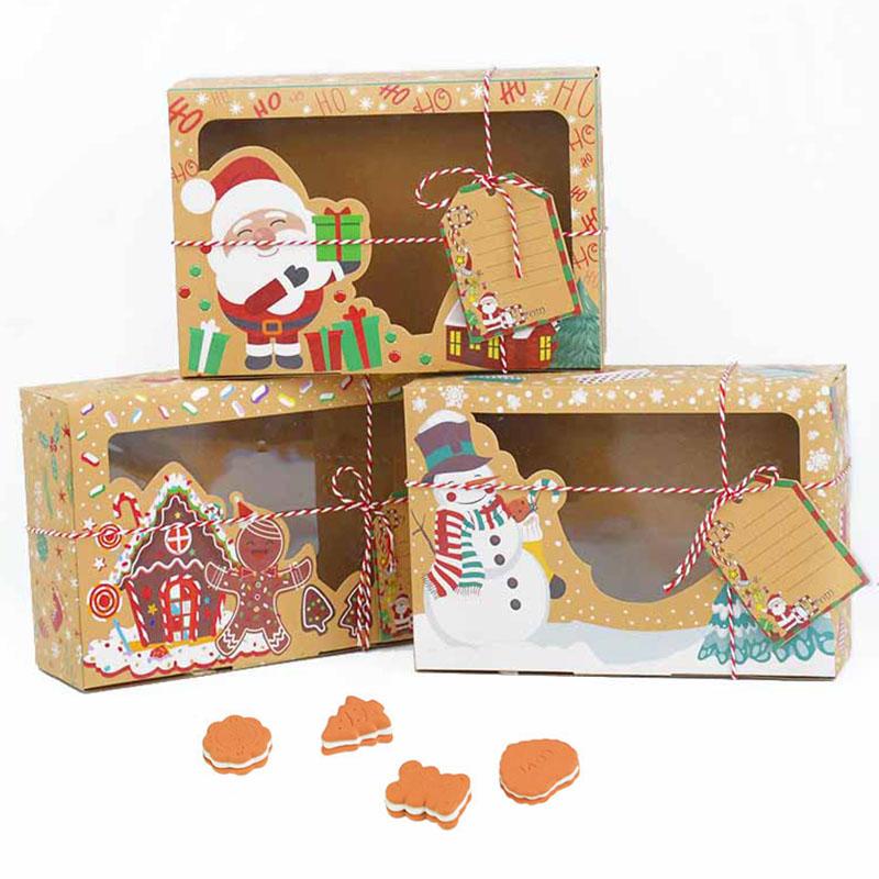 3pcs Christmas Cookie Boxes With Christmas Tags European Kraft Paper Bakery Candy Box Clear Window For Xmas Party Gifts Packing
3pcs Christmas Cookie Boxes With Christmas Tags European Kraft Paper Bakery Candy Box Clear Window For Xmas Party Gifts Packing
