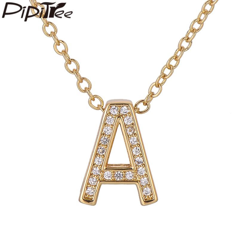 Pipitree Cubic Zirconia Letter Pendant Necklaces Gold Color 26 Alphabet Name Initial Necklace Women Jewelry Collier Femme
Pipitree Cubic Zirconia Letter Pendant Necklaces Gold Color 26 Alphabet Name Initial Necklace Women Jewelry Collier Femme