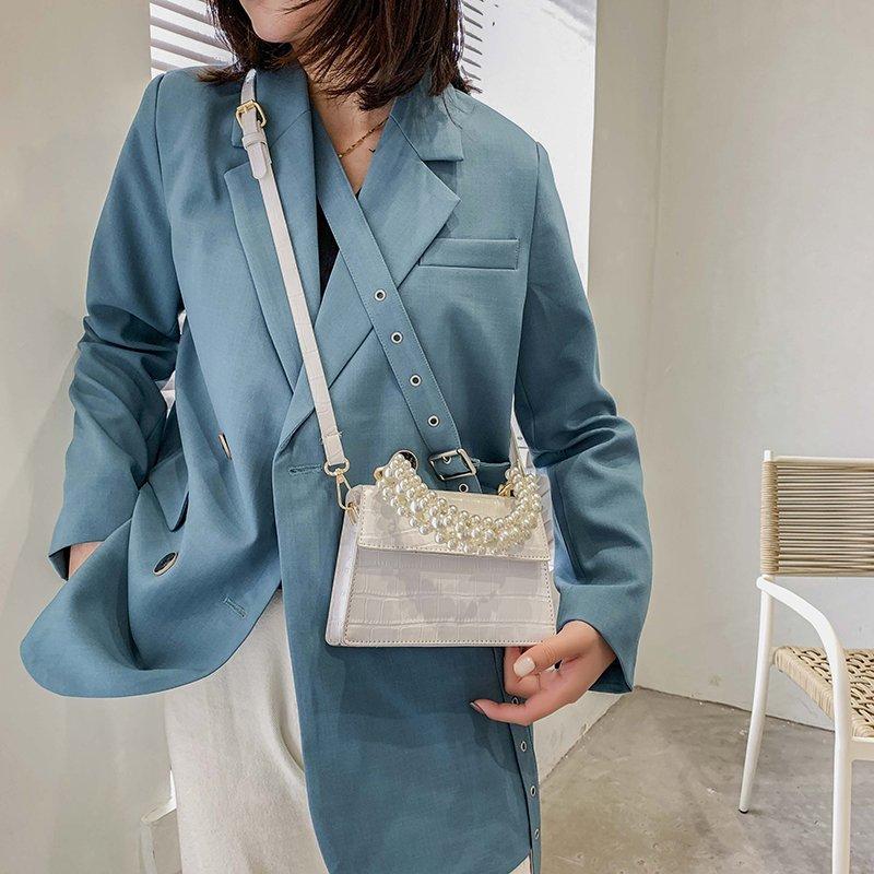 Pearl Chains Women Handbags 2021 Fashion New Quality PU Leather Women's Crocodile Pattern Shoulder Bag Ladies Crossbody Bags, Black
Pearl Chains Women Handbags 2021 Fashion New Quality PU Leather Women's Crocodile Pattern Shoulder Bag Ladies Crossbody Bags, Black