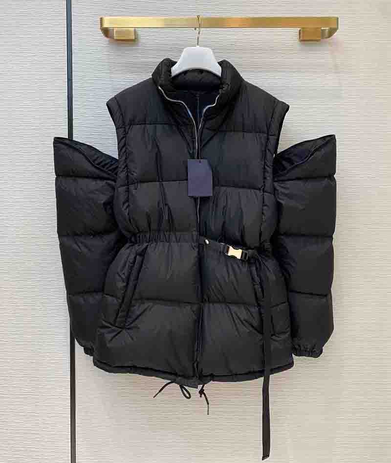 women's coat black mid-length ladies down jacket with detachable sleeves waistcoat vest zipper down jacket with more wear
women's coat black mid-length ladies down jacket with detachable sleeves waistcoat vest zipper down jacket with more wear