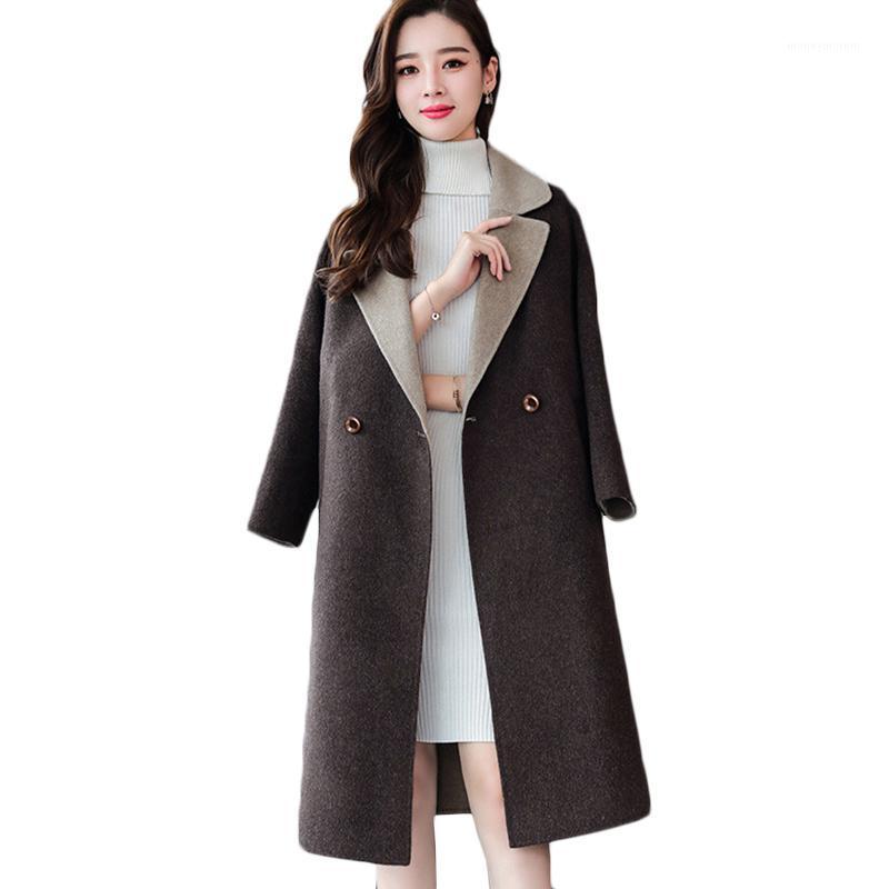 Quality Double-sided wool coat women autumn winter new Korean loose long wool coats womens temperament casual woolen coats F10091, Cafe rock camel 
Quality Double-sided wool coat women autumn winter new Korean loose long wool coats womens temperament casual woolen coats F10091, Cafe rock camel