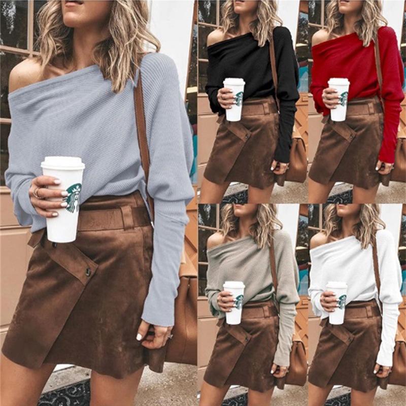 Sweater Sexy Women Sweaters Solid Color Off Shoulder Long Sleeve Sweater Loose Knitted Pullover jumpers female streetwear jumper, Wine red
Sweater Sexy Women Sweaters Solid Color Off Shoulder Long Sleeve Sweater Loose Knitted Pullover jumpers female streetwear jumper, Wine red