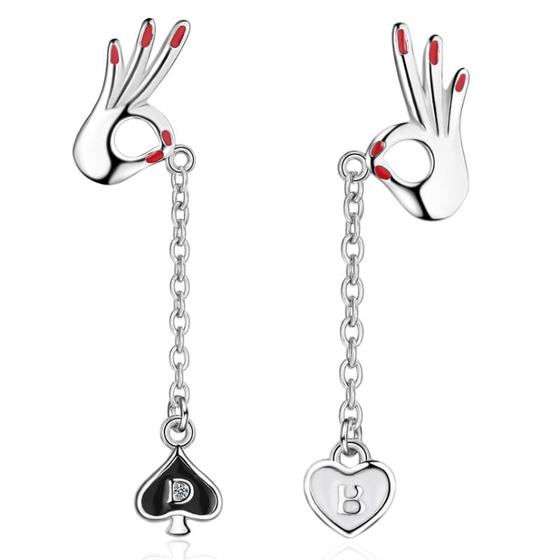 OK Gesture Long Tassel Chain Love Asymmetric Heart 925 Sterling Silver Drop Earrings For Women Abstract Funny Dangle Jewelry
OK Gesture Long Tassel Chain Love Asymmetric Heart 925 Sterling Silver Drop Earrings For Women Abstract Funny Dangle Jewelry