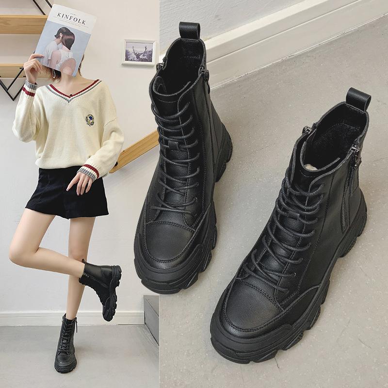 boots women's leather autumn winter 2021 new Korean Plush warm middle sleeve boots British style thick soled motorcycle, Black
boots women's leather autumn winter 2021 new Korean Plush warm middle sleeve boots British style thick soled motorcycle, Black