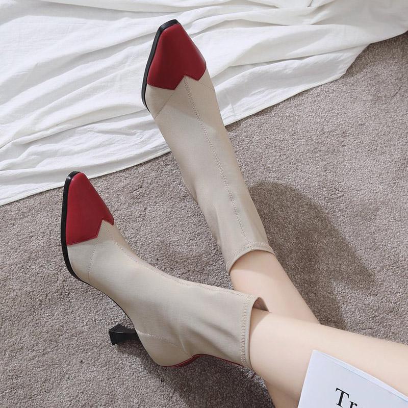 2020 Shoes Women Fashion Brand Boots Lady chaussure Autumn Female footware High Heel Square Toe Boots Sock Boot Khaki, Black
2020 Shoes Women Fashion Brand Boots Lady chaussure Autumn Female footware High Heel Square Toe Boots Sock Boot Khaki, Black