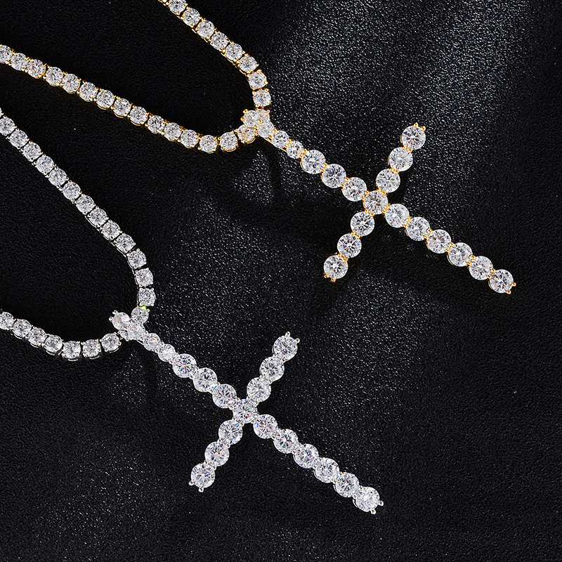 Iced Out Cubic Zirconia Big CZ Cross Pendant Necklace With Tennis Chain Gold Silver Copper Material HipHop Jewelry
Iced Out Cubic Zirconia Big CZ Cross Pendant Necklace With Tennis Chain Gold Silver Copper Material HipHop Jewelry