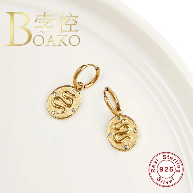 BOAKO Round Hoop Earrings 925 Sterling Silver Earrings For Women Gold Snake Pendientes Brincos Arete Fine Jewelry For Girls Gift
BOAKO Round Hoop Earrings 925 Sterling Silver Earrings For Women Gold Snake Pendientes Brincos Arete Fine Jewelry For Girls Gift