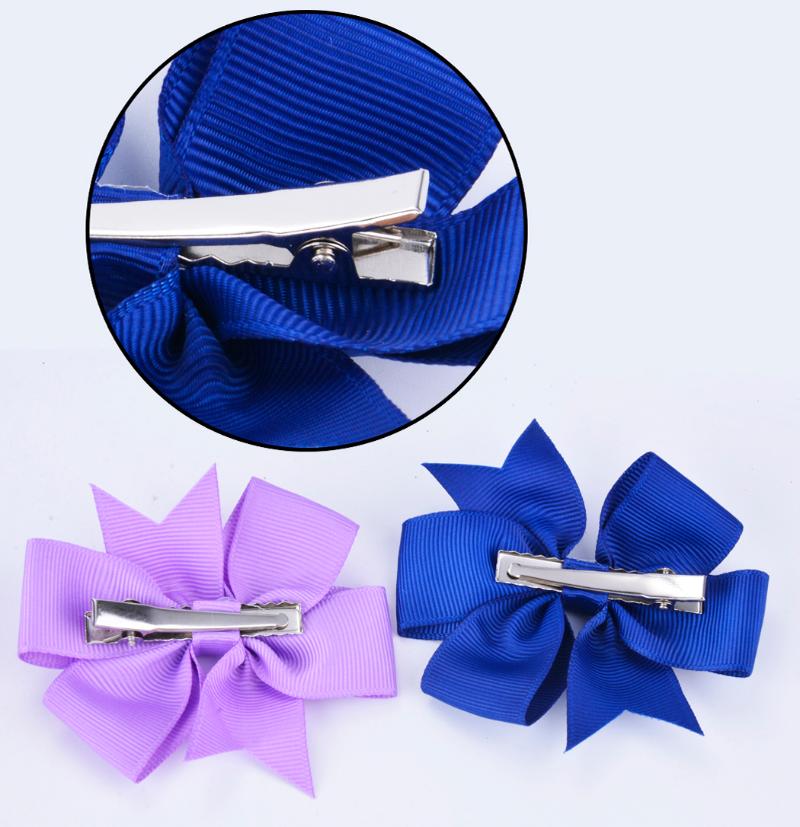 40pcs/lot Grosgrain Ribbon Hair Bow with Clips Baby Girls Bowknot Clips Hairpins Photo Shoot Hair Accessories