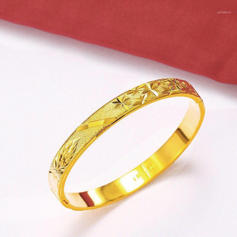 MxGxFam Embroidery Bangles and Bracelets for Women 18.8 cm 24 k Pure Gold Color Wedding Jewelry From XP1
MxGxFam Embroidery Bangles and Bracelets for Women 18.8 cm 24 k Pure Gold Color Wedding Jewelry From XP1