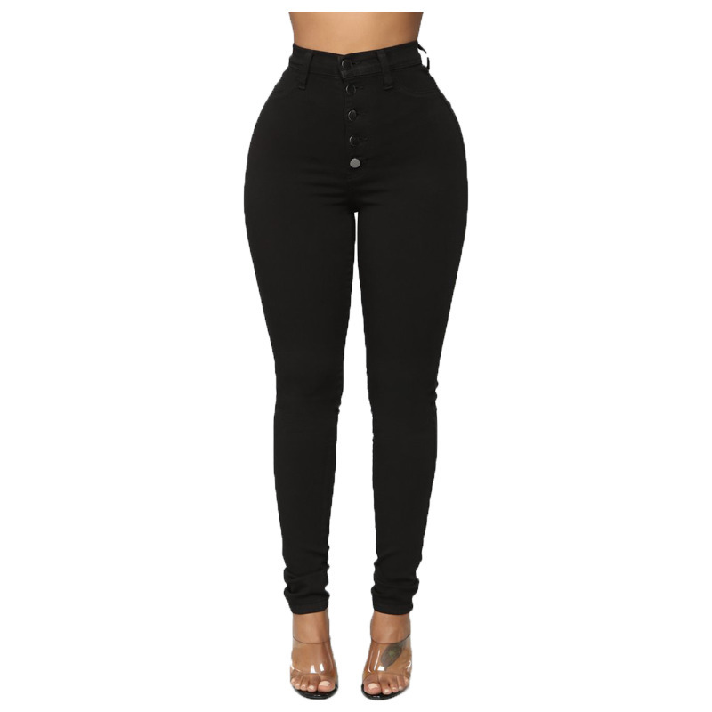 High Waist Jeans for Women Spring Autumn Blue High Waisted Skinny Jeans Woman Pencil Denim Pants Female 201029