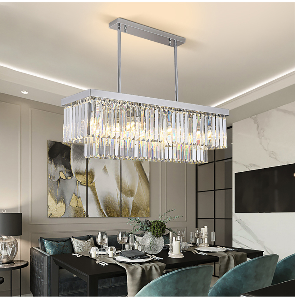 Rectangle Chrome/Gold Chandelier for Living Room Bedroom Led Crystal Chandeliers Kitchen Luxury Hanging Lamp
Rectangle Chrome/Gold Chandelier for Living Room Bedroom Led Crystal Chandeliers Kitchen Luxury Hanging Lamp