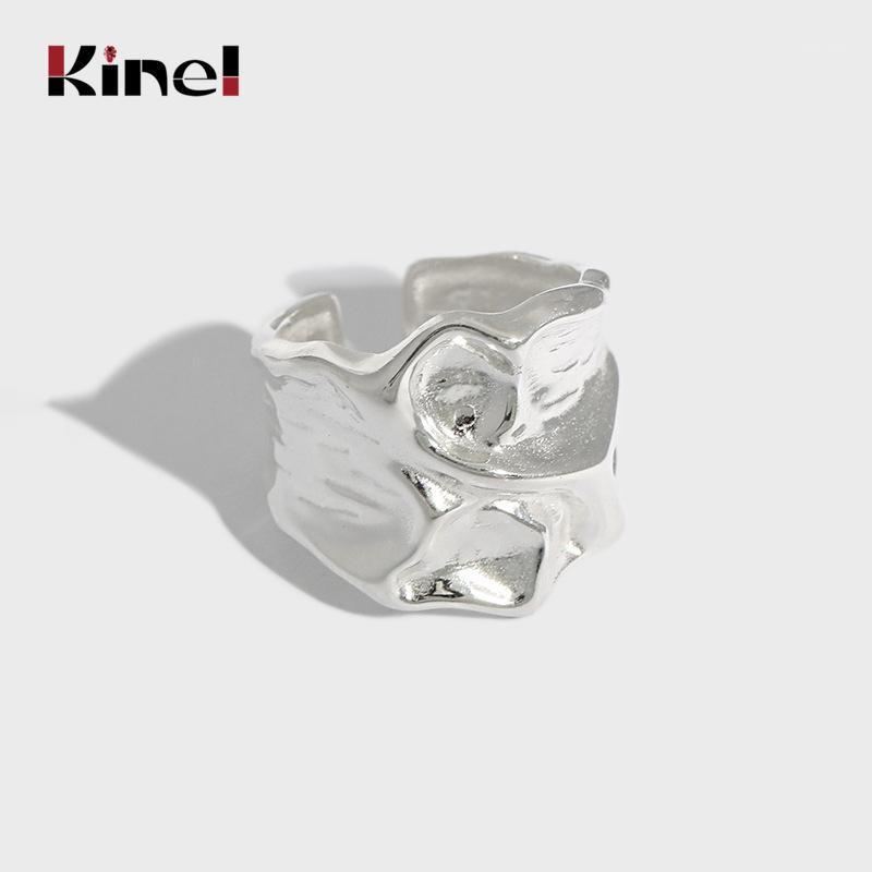 Cluster Rings Kinel Europe And America Silver 925 Jewelry For Women Fold Texture Width Minimalist Open Adjustable Fashion Anillos Bijoux, Golden;silver
Cluster Rings Kinel Europe And America Silver 925 Jewelry For Women Fold Texture Width Minimalist Open Adjustable Fashion Anillos Bijoux, Golden;silver