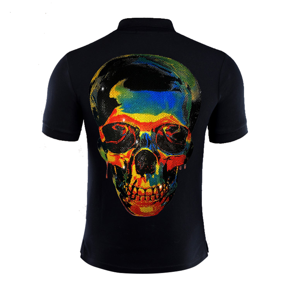 Clothing Men Punk Casual 3d Rhinestone Colored Skull High Quality Male Polo Shirt Short Sleeve Yzsm, White
Clothing Men Punk Casual 3d Rhinestone Colored Skull High Quality Male Polo Shirt Short Sleeve Yzsm, White