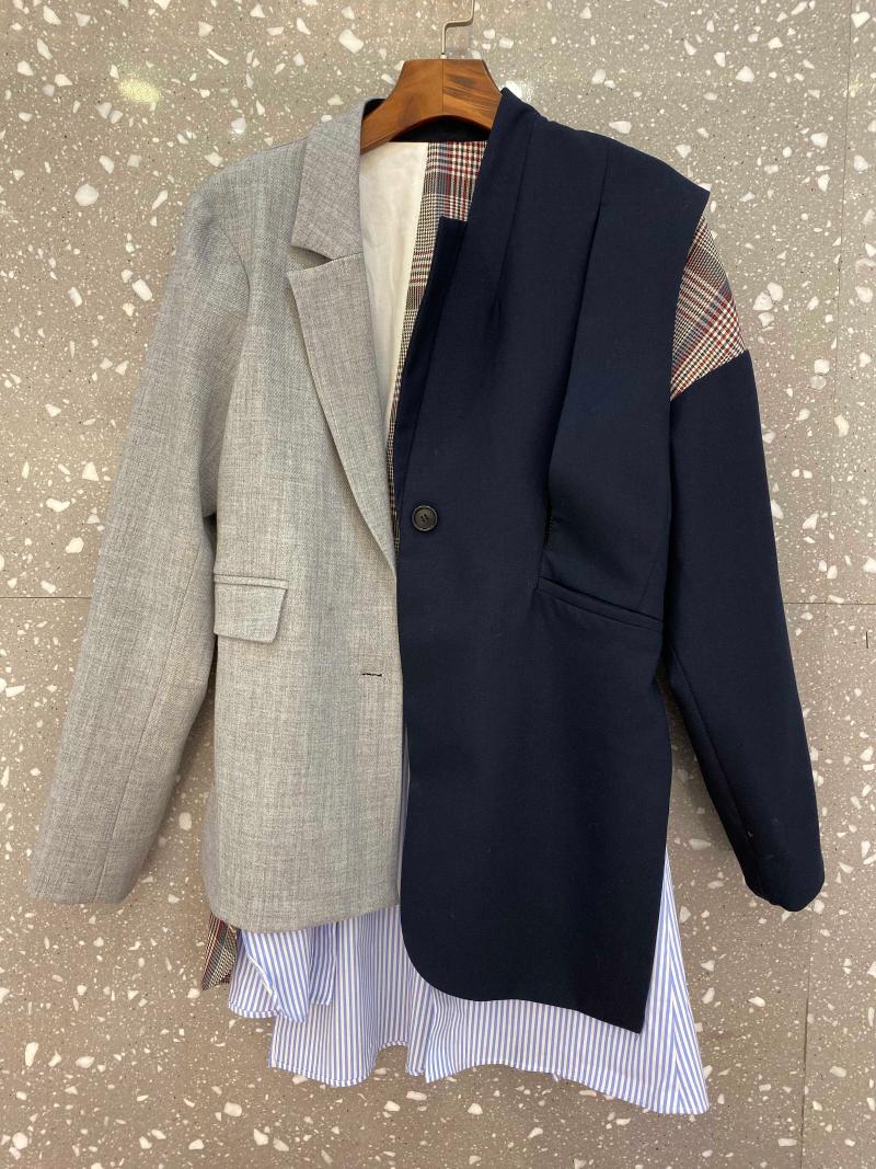 2020 spriing new women patchwork asymmetrical blazer coat female wool jacket outerwear ddxgz2, Multi
2020 spriing new women patchwork asymmetrical blazer coat female wool jacket outerwear ddxgz2, Multi