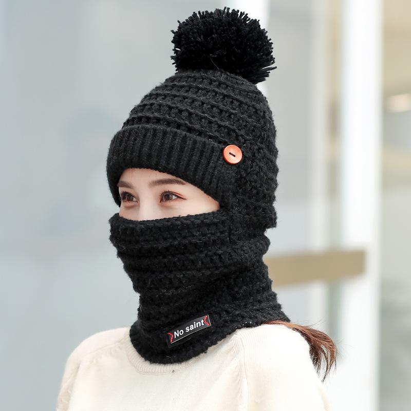 Fashion European Women Hat 2020 Winter Hats for Women Beanie Pure-Color Curled Coarse Wool Cap Warming Knitted Scarf Beanies, Conjoined black 
Fashion European Women Hat 2020 Winter Hats for Women Beanie Pure-Color Curled Coarse Wool Cap Warming Knitted Scarf Beanies, Conjoined black
