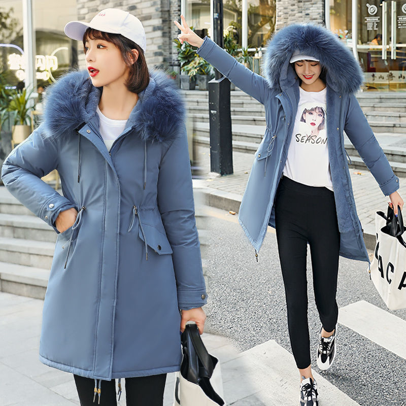 New Outwear Hooded Solid Female Jacket Coat Long Women Winter Jacket Fashion Winter Coat Women Thick Cotton Filling Parka 201019