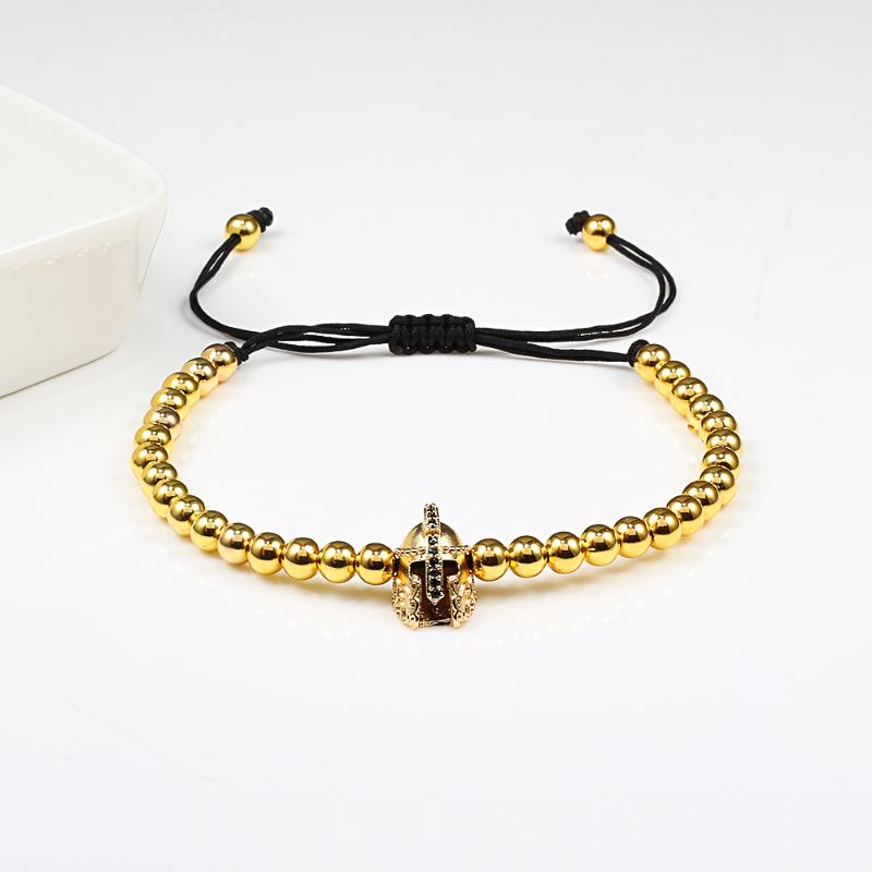 Fashion Men Bracelet 5MM Copper Beaded Golden Color Spartan Warrior Helmet Braided Bracelets Bangles Handmade Rope Male Jewelry
Fashion Men Bracelet 5MM Copper Beaded Golden Color Spartan Warrior Helmet Braided Bracelets Bangles Handmade Rope Male Jewelry
