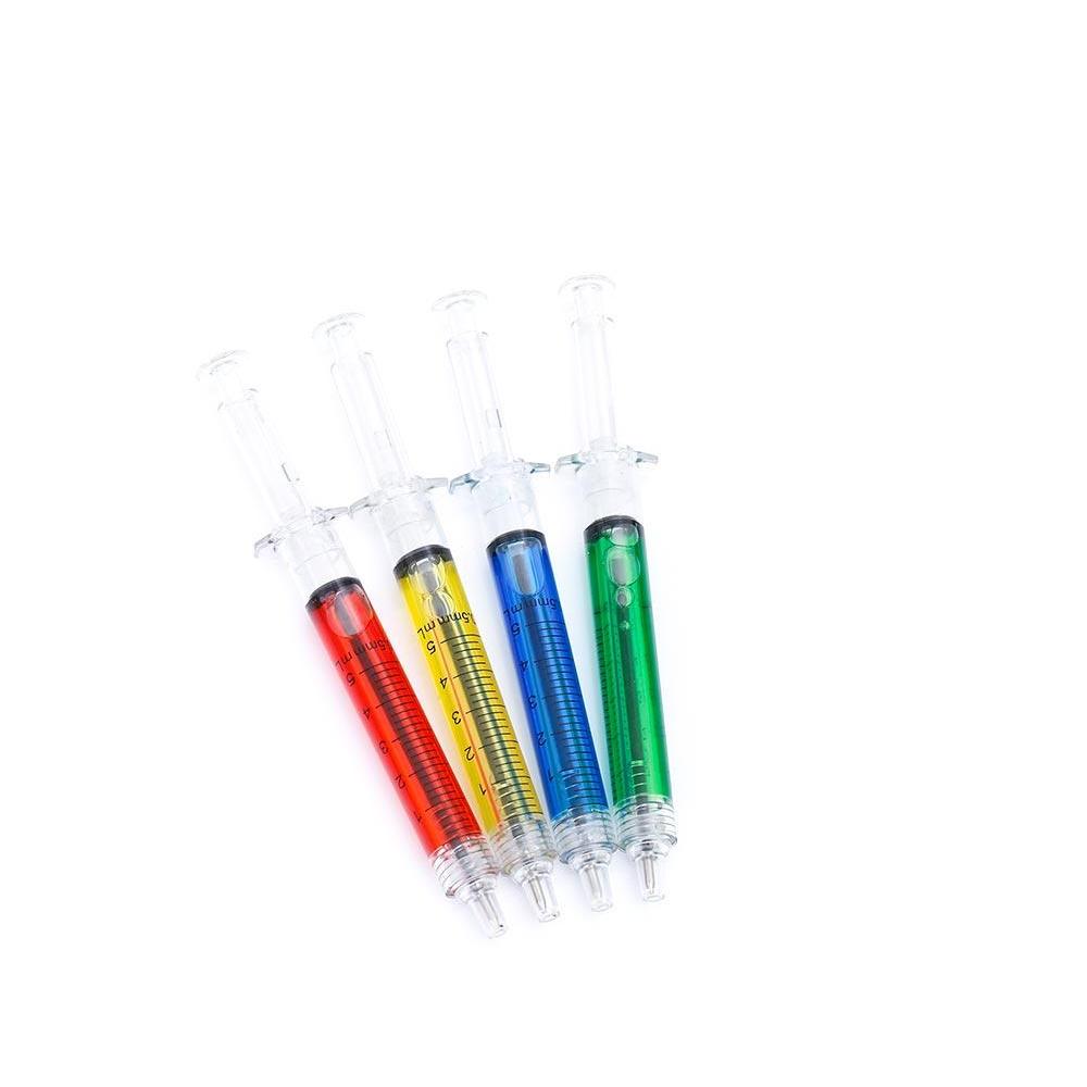 

injection type ball point pen doctor nurse gift liquid pen color random transmission ONze5, As pic